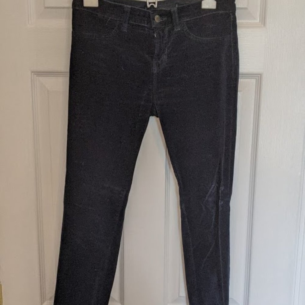 J Brand Navy Velvet Skinnys